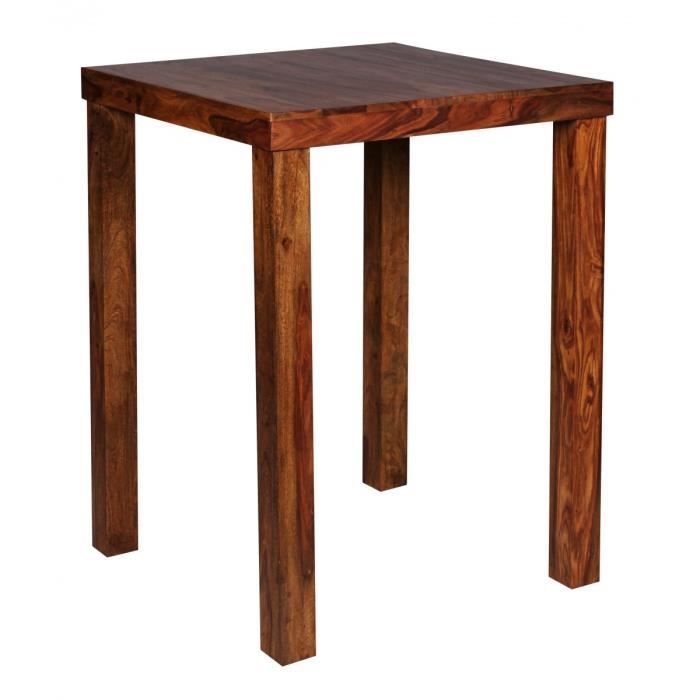 Table De Bar Carree 80 X 80 Cm En Bois Massif Sheesham Coloris