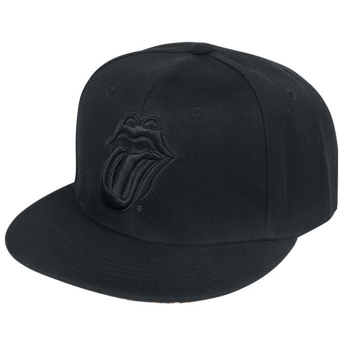 Bonnet The Rolling Stones 'Classic Tongue' Officiel - Noir, Taille Unique - Neuf Avec étiquettes