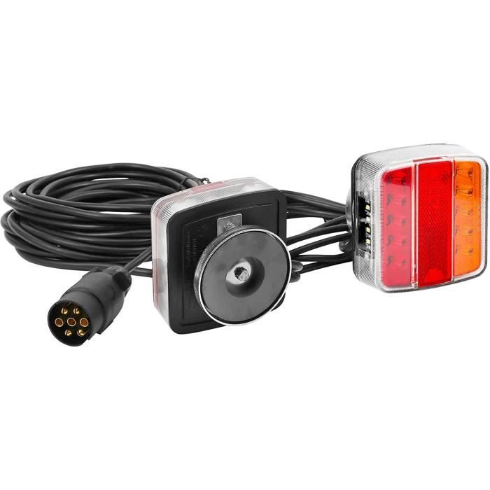 Feux Arrière Remorque LED Magnétiques Sans Fil 12V 24V - Kit Homologué ECE R10