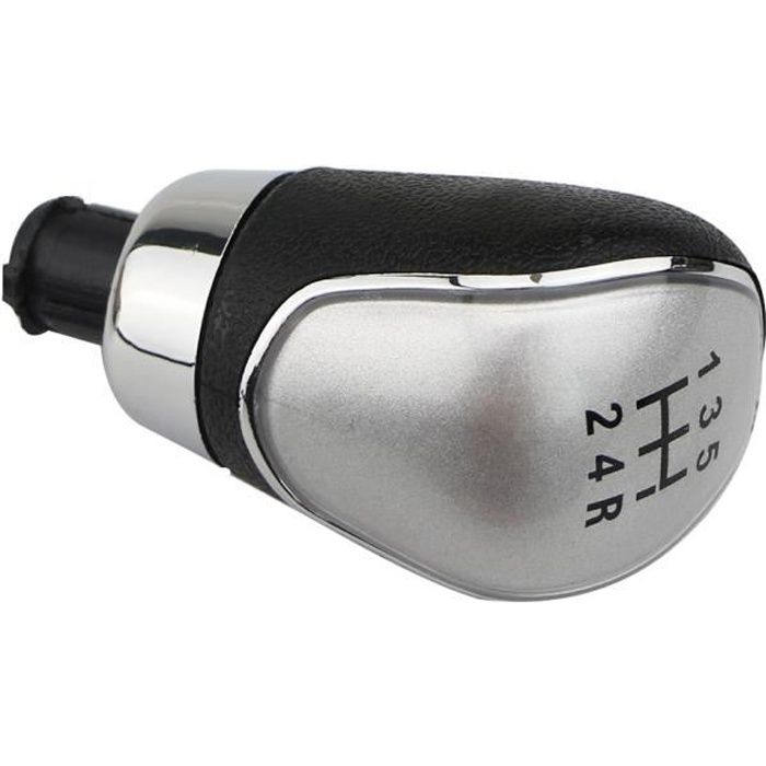 Pommeau De Levier De Vitesses Chrome Argenté Pour Ford Fiesta 2008+, Focus 2008-2013, C-MAX - Compatible 6V - Neuf
