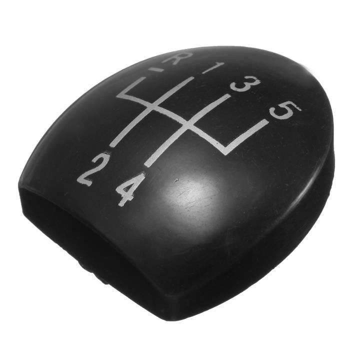 Soufflet de Levier Vitesse Noir en Cuir Coutures Rouges pour Renault Clio 2 98-12 AERZETIX 