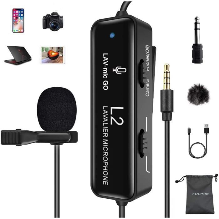 FULAIM Micro Cravate Sans Fil Pour IPhone Android PC - 32H Autonomie Suppression Bruit
