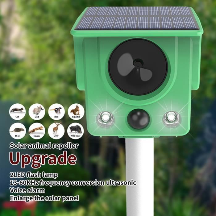 Répulsif Solaire Ultrason & Sons Pour Oiseaux, Chats, Pigeons, Taupes – Repousse Animaux Extérieur Étanche, Énergie Solaire, Idéal Jardin Et Pelouse