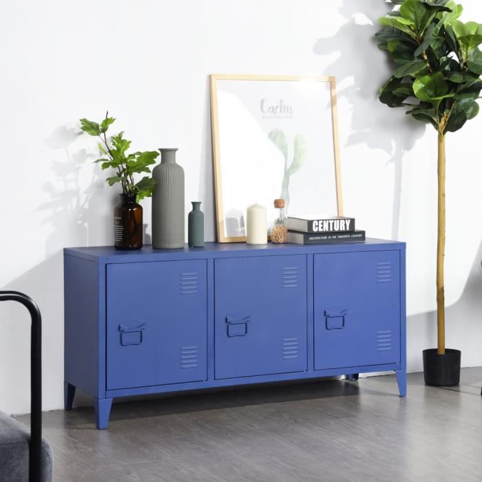 Enfilade Metal Armoire Commode Cabinet Meuble Bas Rangement 3