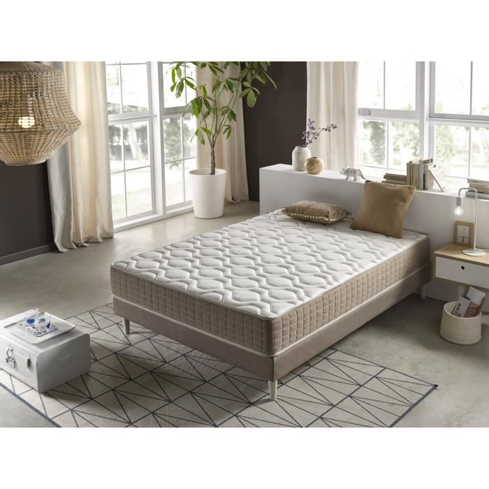 matelas elegance premium 140x190 21cm epaisseur memoire de forme et mousse haute densite hr cdiscount maison