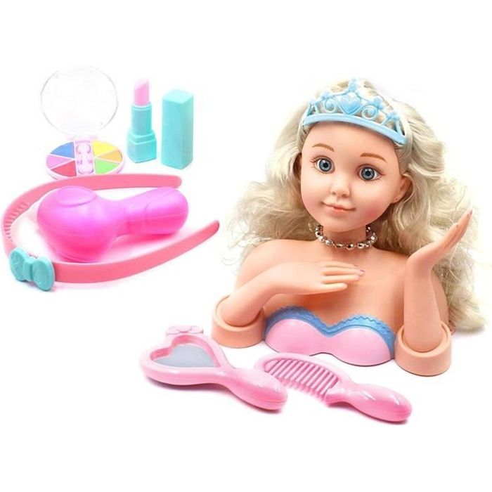 Styling Doll Head Girls Princess Styling Head Doll Playset avec Accessoires de Mode pour Filles Cdiscount Jeux Jouets