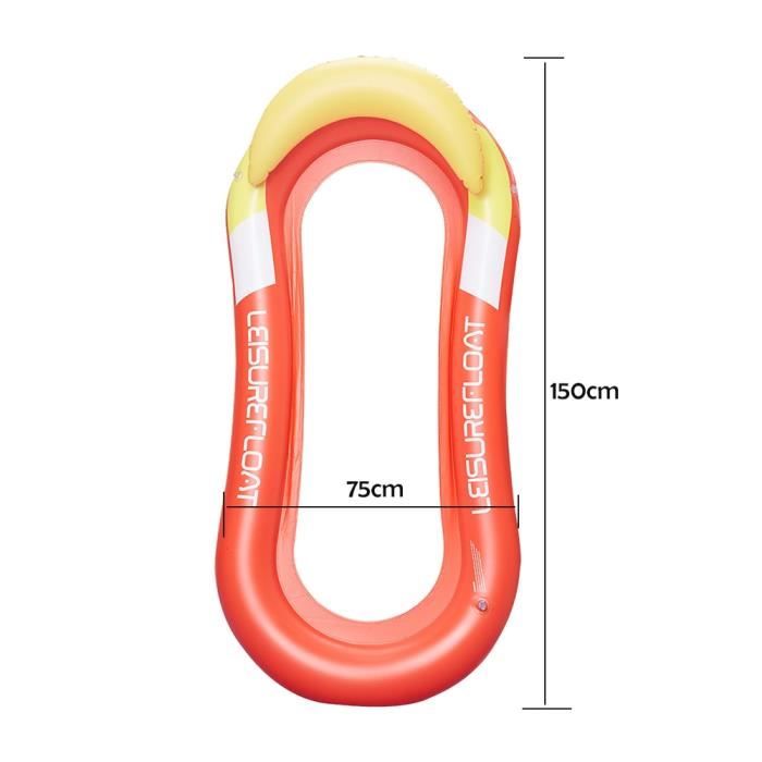 Mobilier Camping Hamac gonflable flottant lit pliant Portable plage piscine été eau chaise longue fête - Type Orange