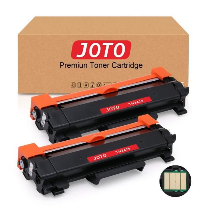 Toners JOTO 2 Pack Compatible Brother TN2420 TN-2410 [avec Puce