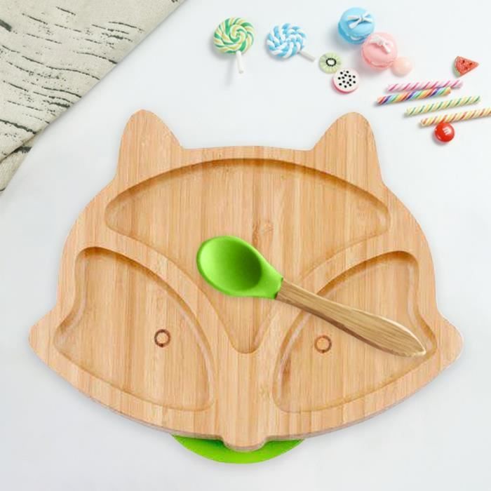 Couverts Bebe En Bois Bebe Nourriture Vaisselle Assiette Enfants Alimentation Manger Ensemble Platos Enfants Bebe Type Fox Cdiscount Puericulture Eveil Bebe