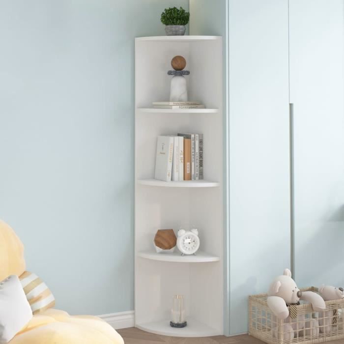 Meuble d co tag re d angle sur pied meuble tag re blanc 40x41