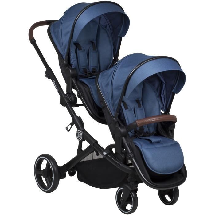 babyGO Poussette double inline Twiner blue