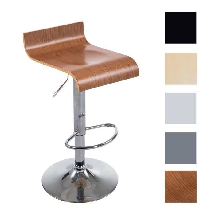 Clp Tabouret De Bar Wood Assise En Bois Reglable En Hauteur 57
