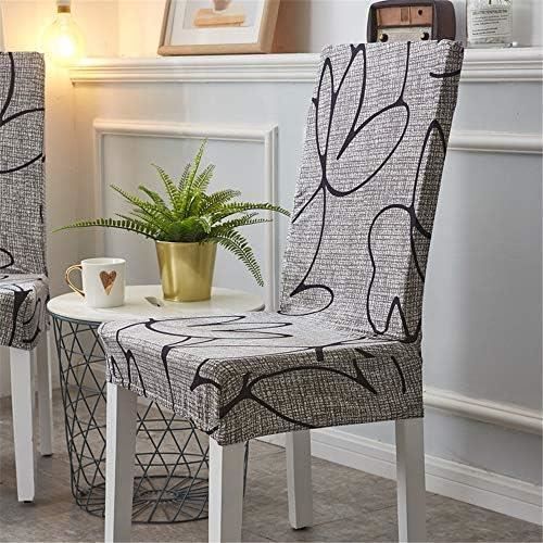 Lot De 6 Housses De Chaise Grande Taille XL Extensibles - Gris, Pour Salle à Manger Haut Dossier