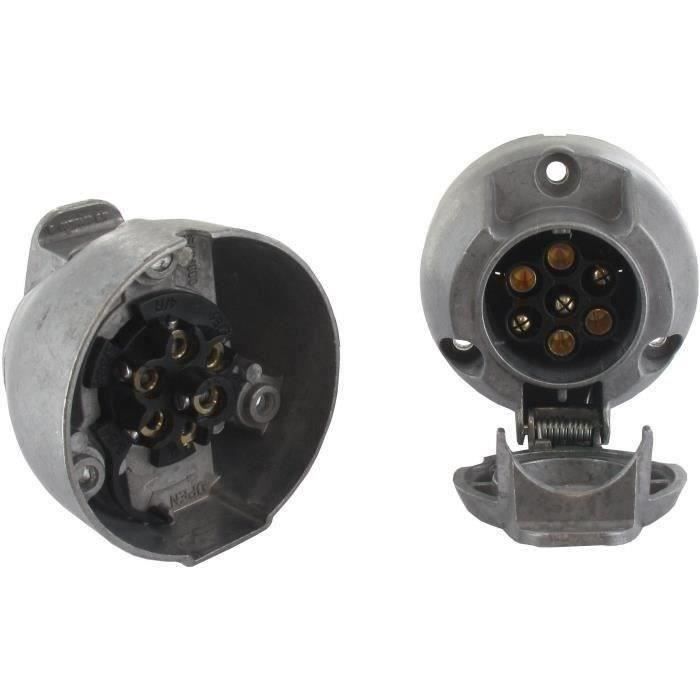 Prise de courant femelle 7 fiches, boitier métal