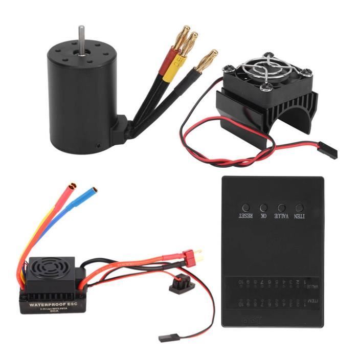 KIMISS moteur sans balais 1/8 1/10 3650 3600KV Brushless Motor 60A Brushless ESC T Plug Combo