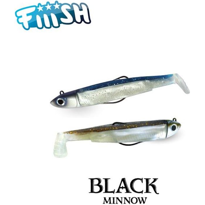 Leurres De Pêche Fiiish Shallow Black Minnow No.5 15g – Tête Plombée, Couleur Kaki – Pour Carnassiers