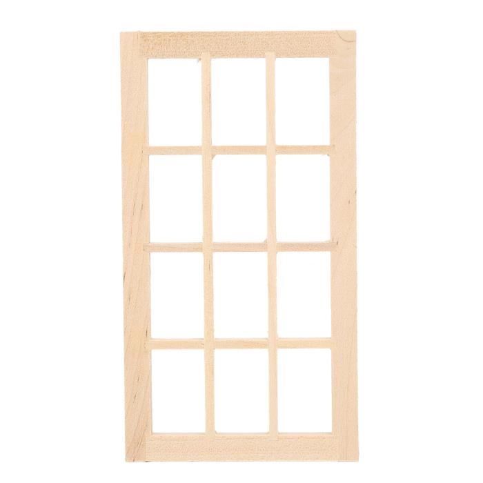 NUOBESTY 4 Pièces Modèles De Fenêtres Miniatures En Bois Pour Maison De Poupées - Décorations Rustiques Accessoire Maison Miniature