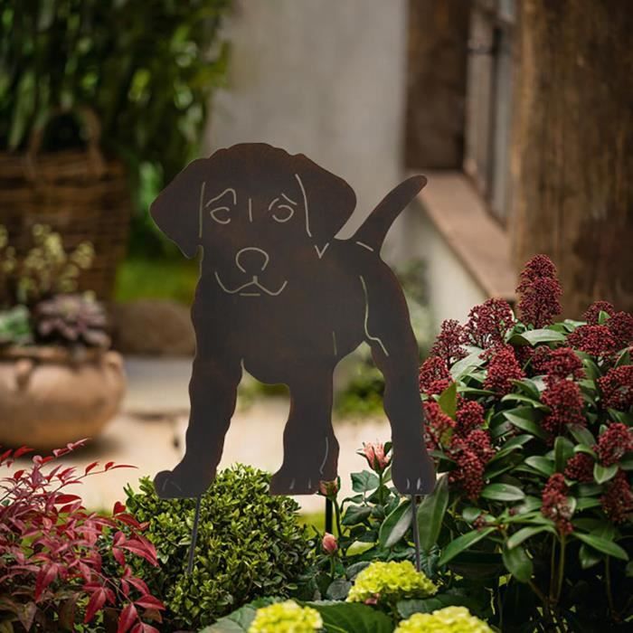 Statue de chien en métal pour décoration de jardin - KEENSO - Blanc - Fer -  30*47CM - Rouille - Mixte - Cdiscount Jardin