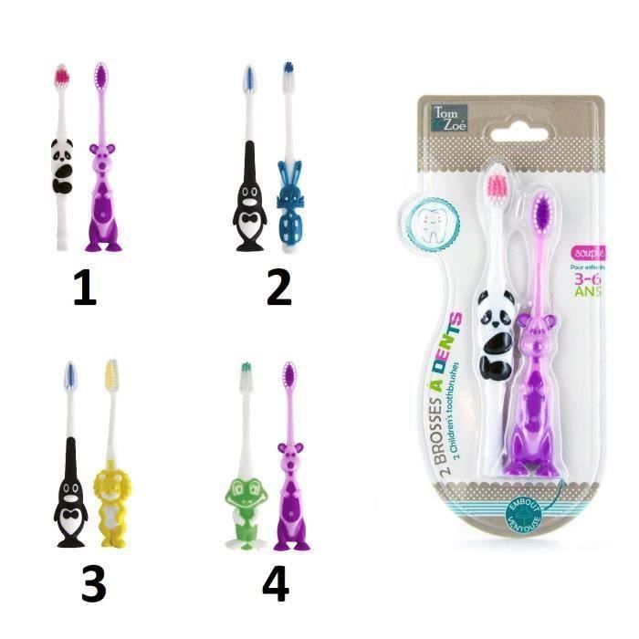 Set De 2 Brosse A Dent Pour Enfant 3 6 Ans Mod1 Noir Et Violet 700 Cdiscount Au Quotidien
