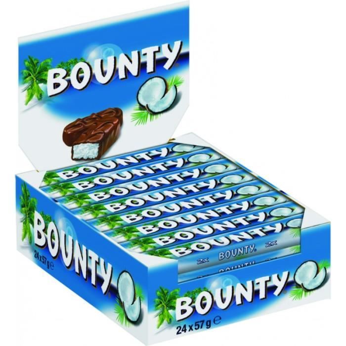 BOUNTY Pack de barres chocolatées de noix de coco 24x 57 g