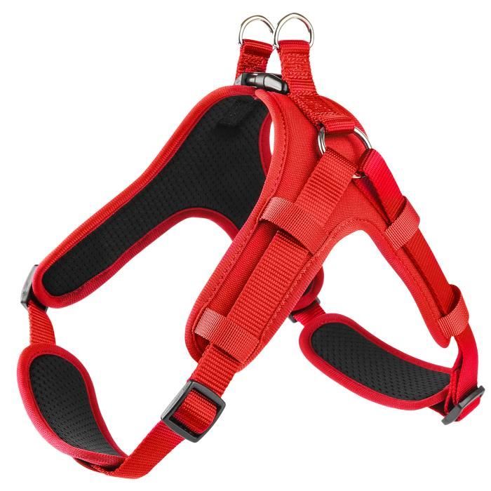Comparer les prix de Harnais Chien Anti-Traction Réglable MASBRILL - Taille L - Rouge