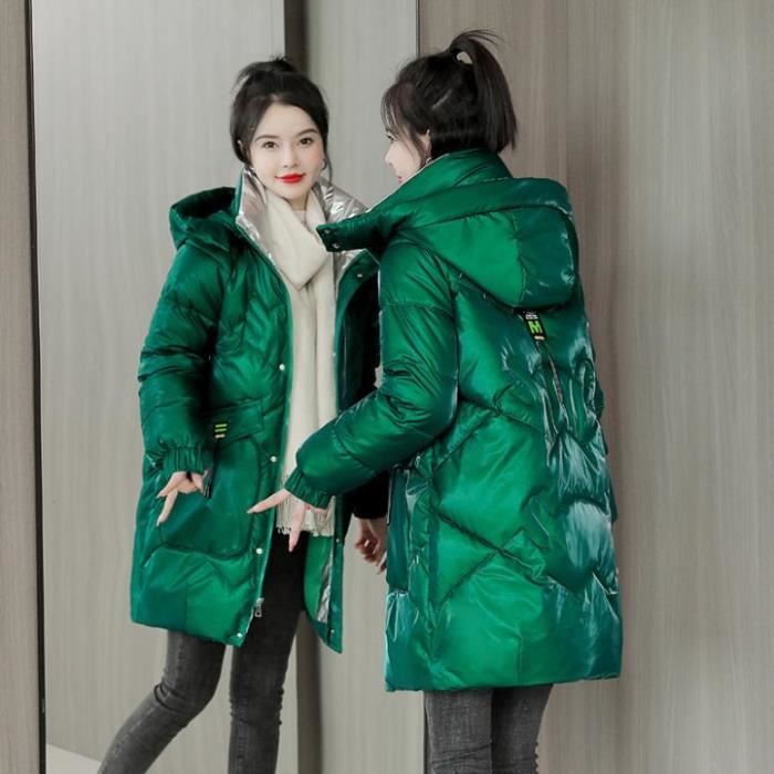 Manteau Femme Garder au chaud brillant Mode simple mi long