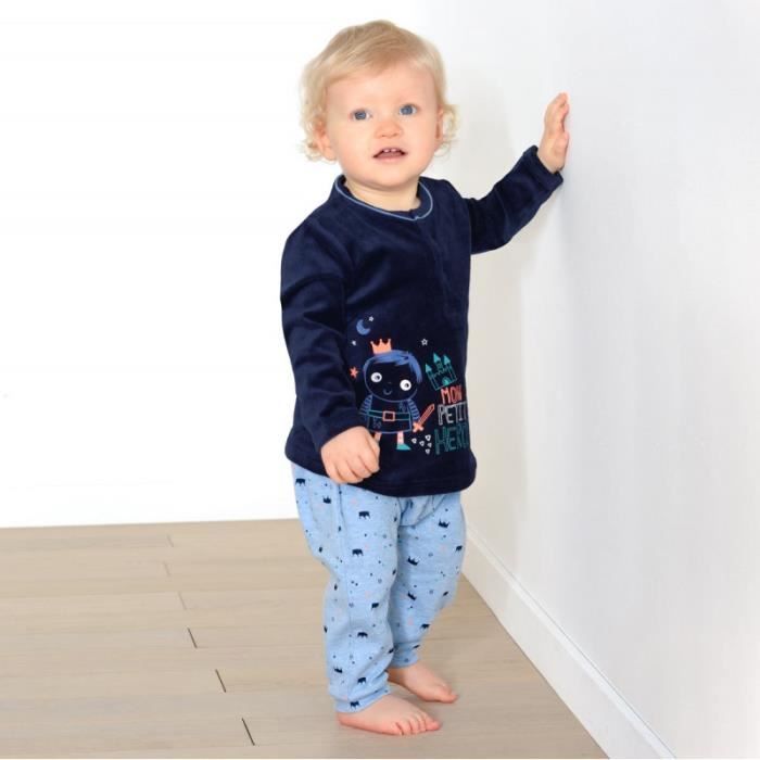 Ensemble Bebe Garcon Haut Sarouel Hiver Petit Heros Bleu Cdiscount Pret A Porter