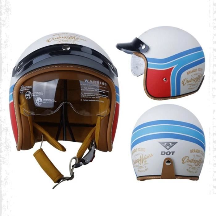 Casque Moto Ouvert Rétro Woljay - Casque Jet Demi-Casque Certifié DOT Pour Scooter