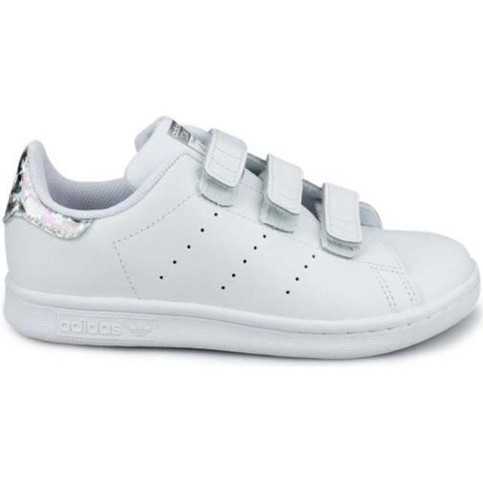 Chaussure enfant Adidas Stan Smith CF C Blanc Fermeture lacets