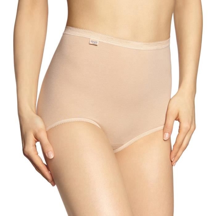 Slip Sloggi Femmes Basique Maxi 2P Beige Taille 18 Beige peau Cdiscount Pret a Porter
