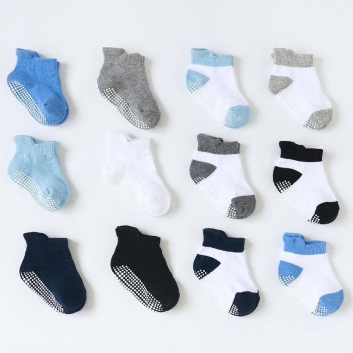 12 Paires De Chaussettes Respirantes Pour Bebe Chaussettes Antiderapantes Courtes Minces De Bateau Durables Pour Enfants Basket Assorted Color 1 Cdiscount