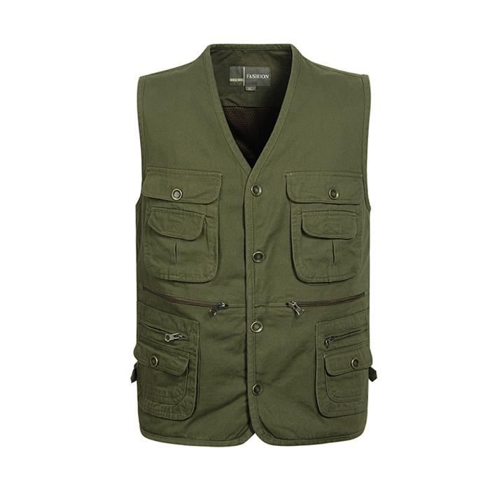 YDSH Homme Gilet en Jeans Blouson Veste sans Manches Pêche Photographie Camping Chasse Multi-Poches Gilet de randonnée YDSH Homme Gilet en Jeans Blouson Veste sans Manches Pêche Photographie Camping Chasse Multi-Poches Gilet de randonnée