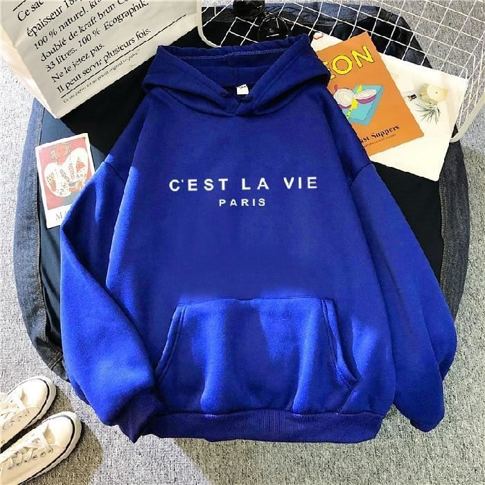 Sweat à Capuche Femme GAP Fit – Bleu Clair Logo Pixel – Taille XL – État Neuf