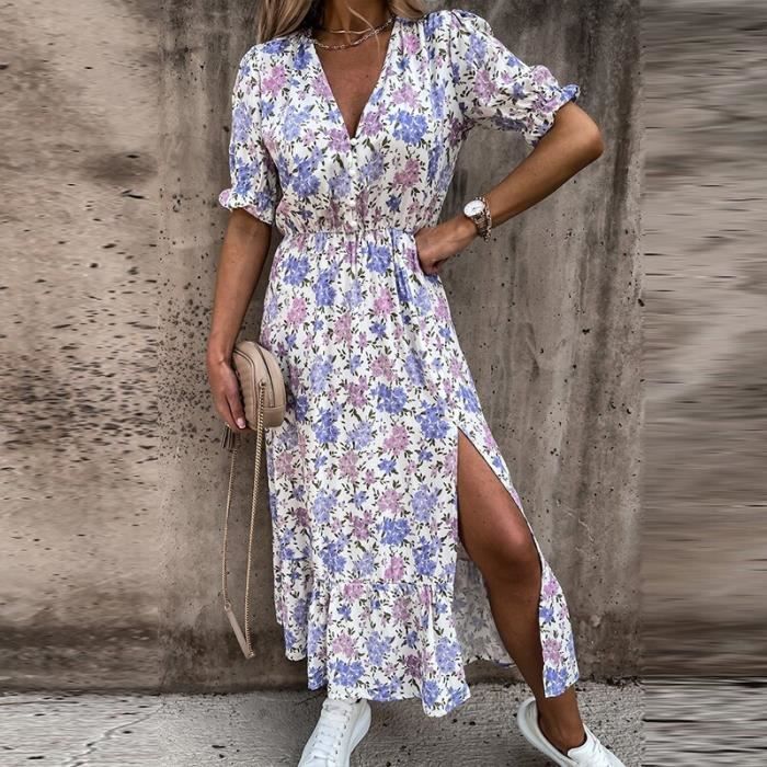 Robe longue ete manche courte 2025
