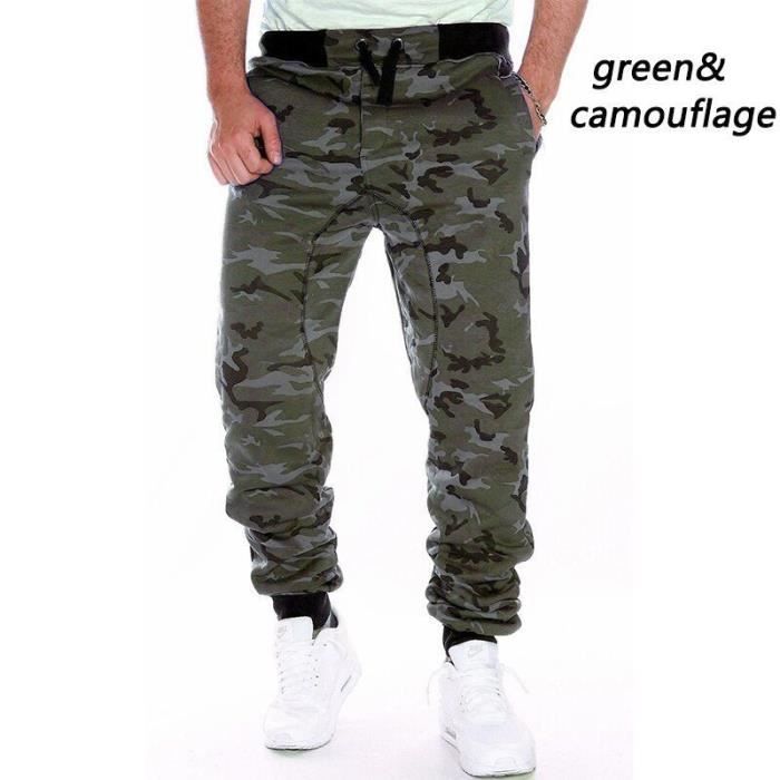 Pantalon cargo homme - de survêtement militaire de jogging monochrome