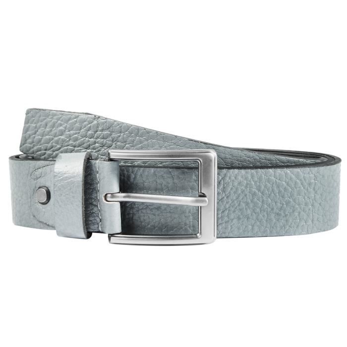 Ceinture Mexx Cuir Véritable Gris Argent - Taille M 95 / L 100 - Femme