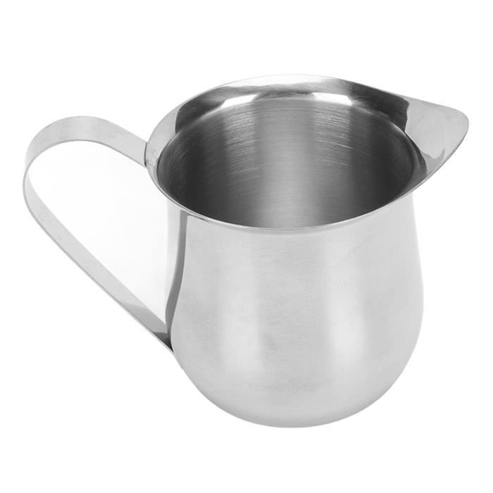 Pichet à Lait Inox 600 Ml - Bec Verseur étroit Pour Latte Art - Graduations Intérieures - Poignée Ergonomique