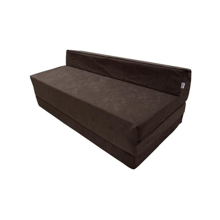 Matelas pliant sofa 200x120x10 cm NATALIA SPZOO - 120x200cm - Mousse polyuréthane - Marron foncé