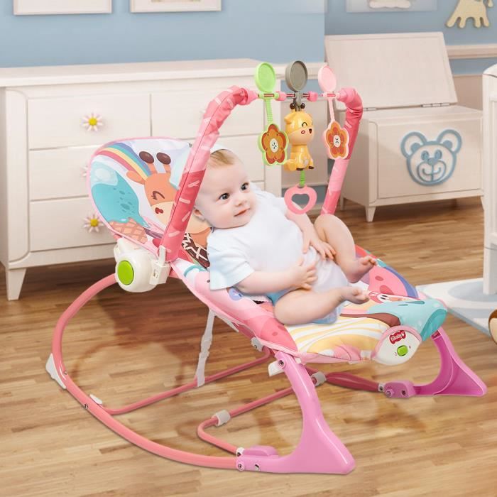 BOUNCER Transat pour bébé de 0 à 6 mois 0-9 kg Rouge - Chaise haute, transat  et balancelle bébé - Puériculture - Enfants, jouets et jeux