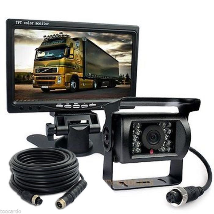 Caméra De Recul Voiture Universelle - Vision Nocturne IR, Étanche IP68 - Câble AV 15m - 12V-24V
