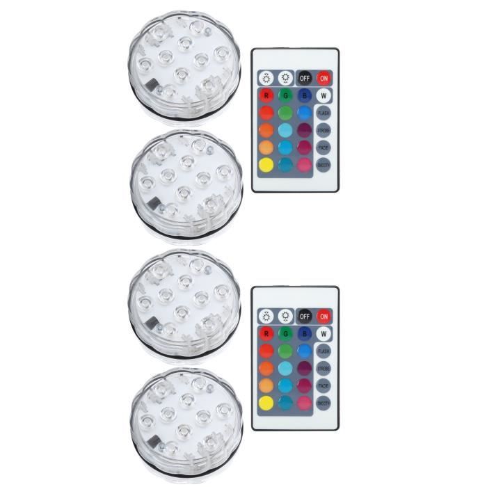 Lot De 2 Spots LED RGB Sous-marins Avec Télécommande – éclairage Pour Piscine, Bassin, Aquarium