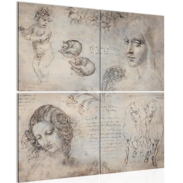 Toile tendue 70x95 cm - Style Léonard de Vinci