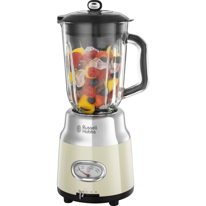Russell Hobbs 25192 56 Blender Mixeur Electrique 1 5l Retro Vintage Lames Acier Inoxydable Amovibles 3 Vitesses Creme Achat Vente Blender Cdiscount