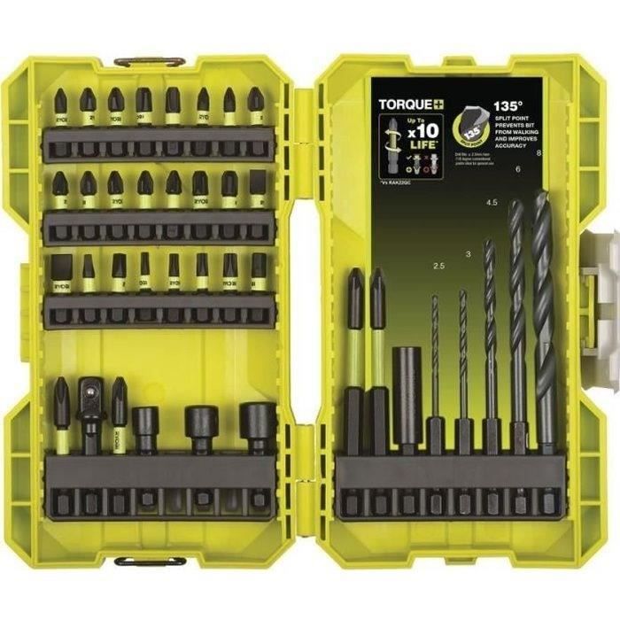 Coffret empilable impact RYOBI 38 accessoires perçage-vissage-boulonnage RAK38DSDI2