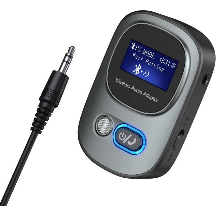 Transmitter Manual Émetteur Bluetooth 5.0 2-en-1 - Adaptateur Audio Sans Fil Pour TV, Voiture Et Enceintes | Basse Latence Adaptateur Tv Sans Fil