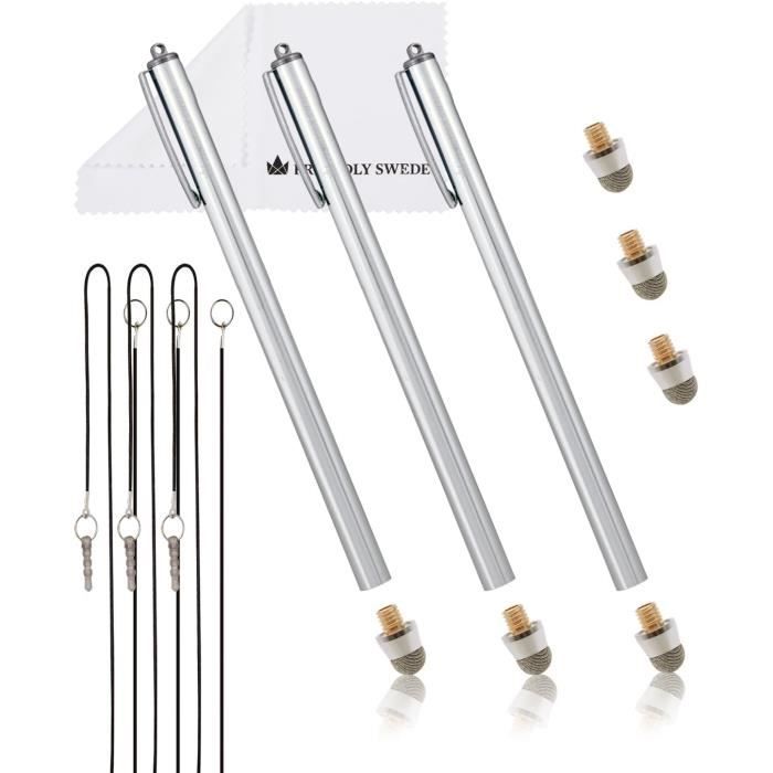 Stylets Tactiles Pour écrans - Lot De 3 - Compatible Tablette Et Smartphone - Précision, évite Les Traces