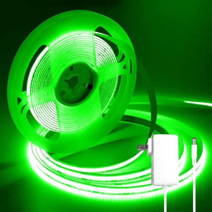Ruban Led Cob 12V 5M Vert, Dimmable Haute Densité Cri93+ Bande ...