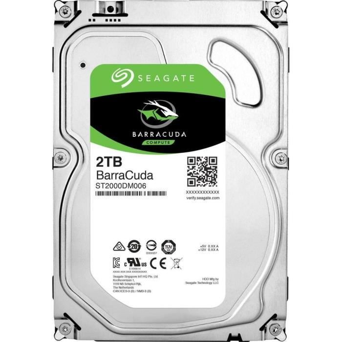 Seagate BarraCuda 2TB 3.5" Silver SATA HDD