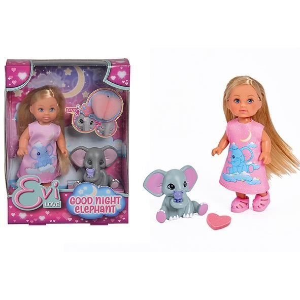 Simba Evi Love Good Night Doll Set, 6-in Height, Multicolor - Includes