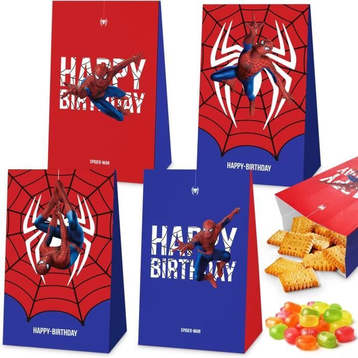 Spiderman Sac de Cadeau 12 pcs,Spiderman Sac de Fête,Spiderman Sac de